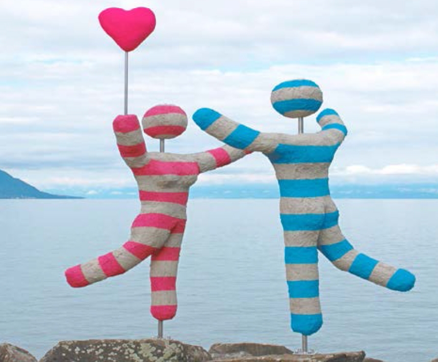 sculptures with hearts as public art 